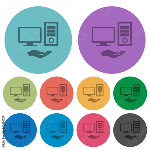 Shared computer color darker flat icons