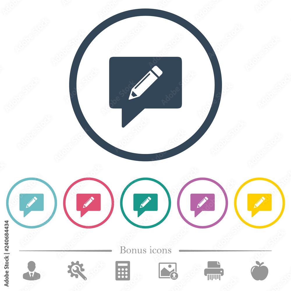 writing comment flat color icons in round outlines writing comment flat color icons in round outlines