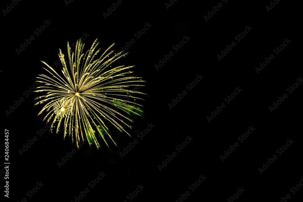 Yellow fireworks with copy space Yellow fireworks with copy space