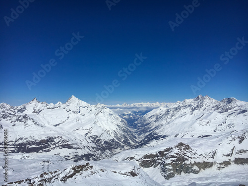 Panoramic view of Matter valley and Zermatt  Switzerland