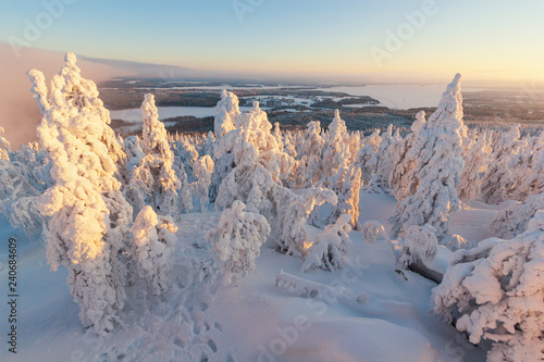 Fotografie Ski resort snow covered landscape
