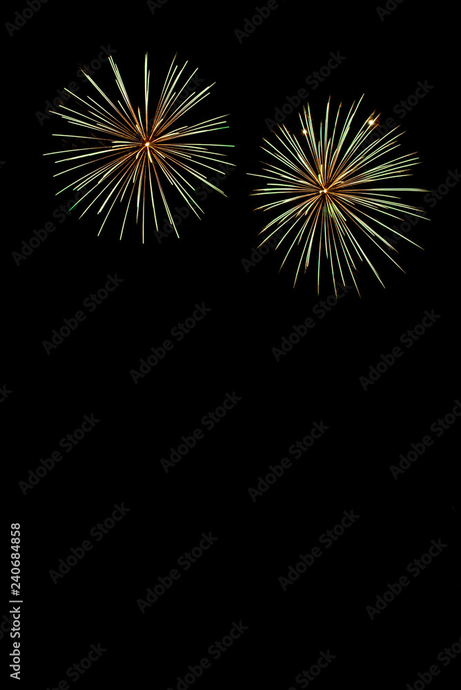 Green fireworks with copy space Green fireworks with copy space
