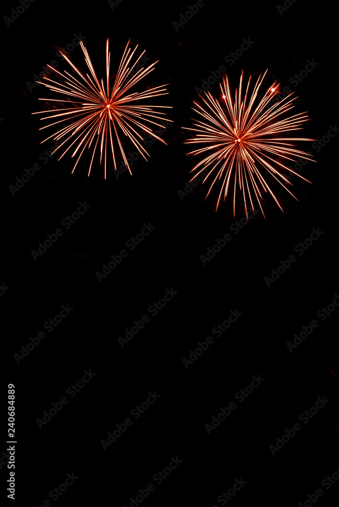 Orange fireworks with copy space Orange fireworks with copy space