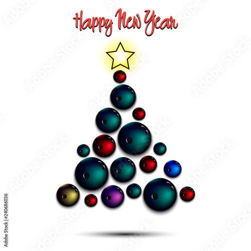 Christmas tree from bowling balls