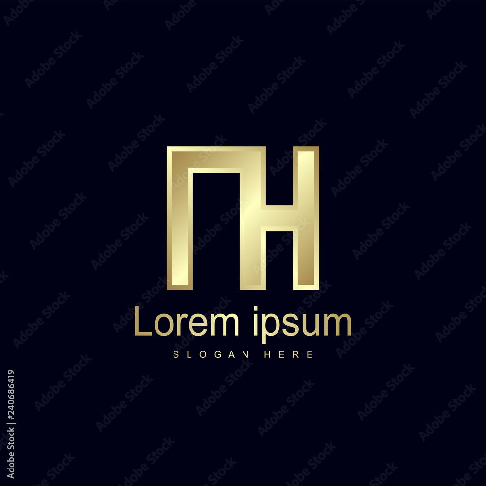 Initial Letter NH Logo Template Vector Design