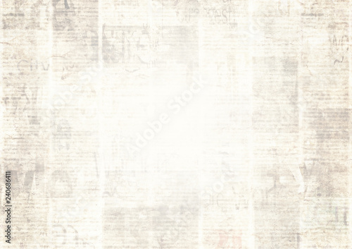 Newspaper with old grunge vintage unreadable paper texture background