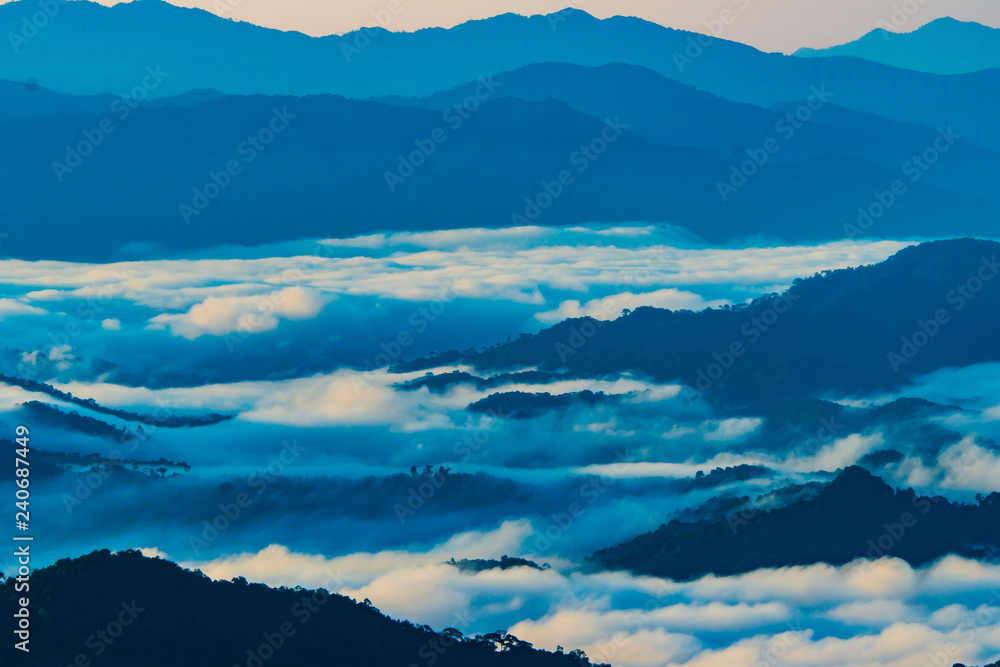 landscape of Mountain with Mist in Nan province Thailand landscape of Mountain with Mist in Nan province Thailand