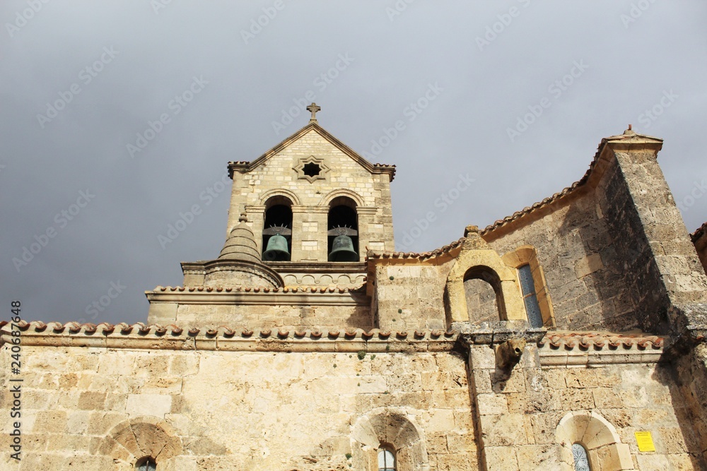 campanario,iglesia de san vicente martir en ciudad de frias,las merindades,burgos,castilla y leon,españa