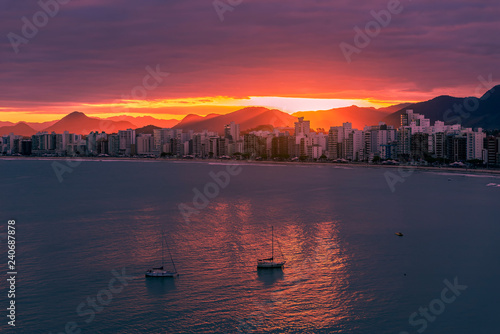 sunset over the sea, Guarapari