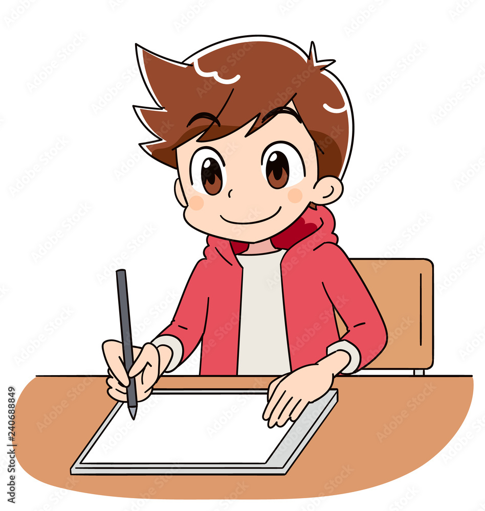 男の子　タブレット