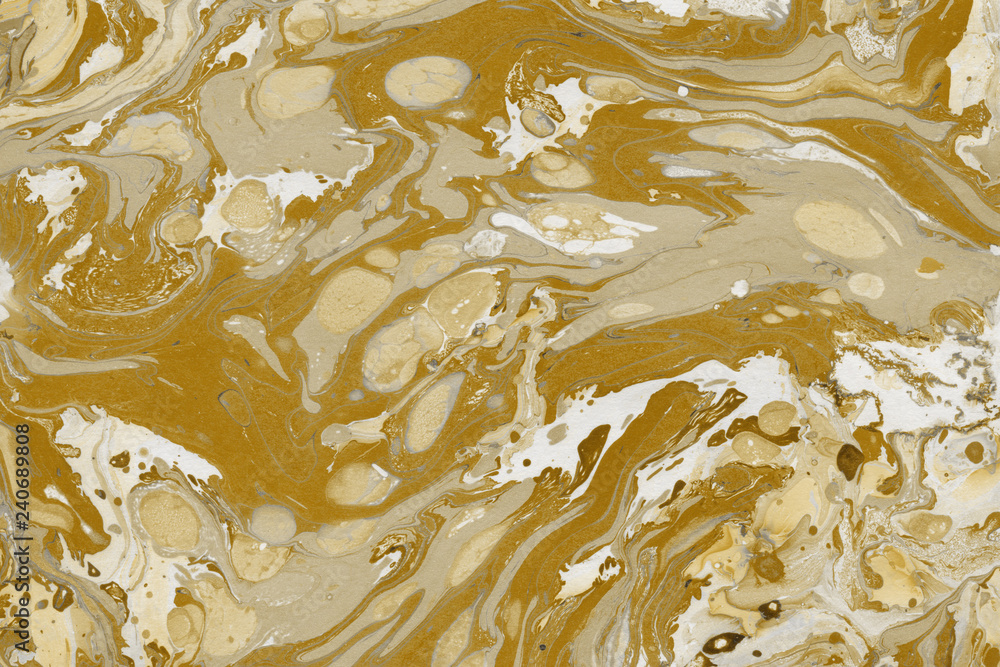 Luxury gold marble ink paper texture on dark watercolor background. Chaotic abstract organic design. Bath bomb waves. Luxury gold marble ink paper texture on dark watercolor background. Chaotic abstract organic design. Bath bomb waves.