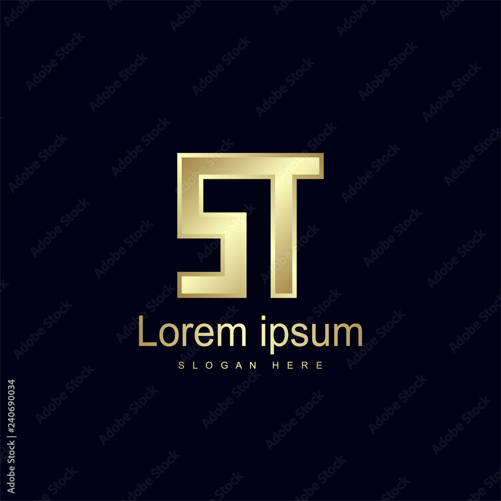 Obraz premium Initial Letter ST Logo Template Vector Design