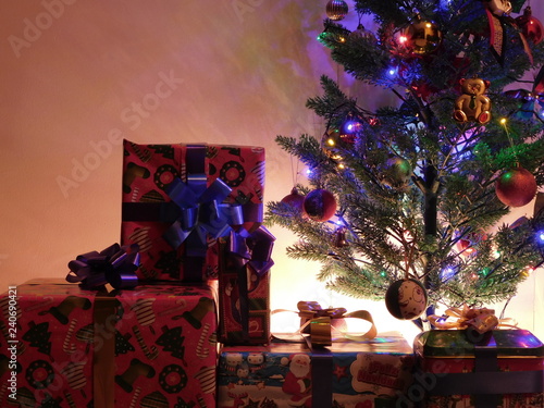 christmas tree and gifts