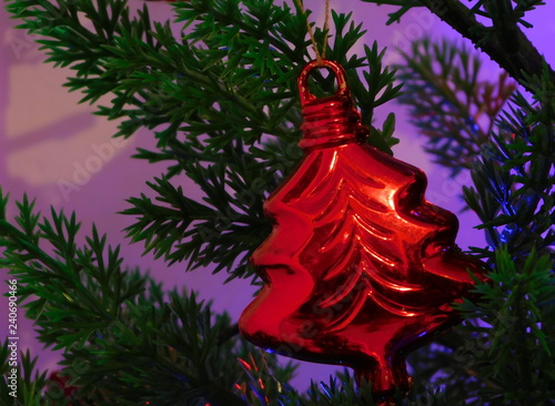christmas tree on purple background