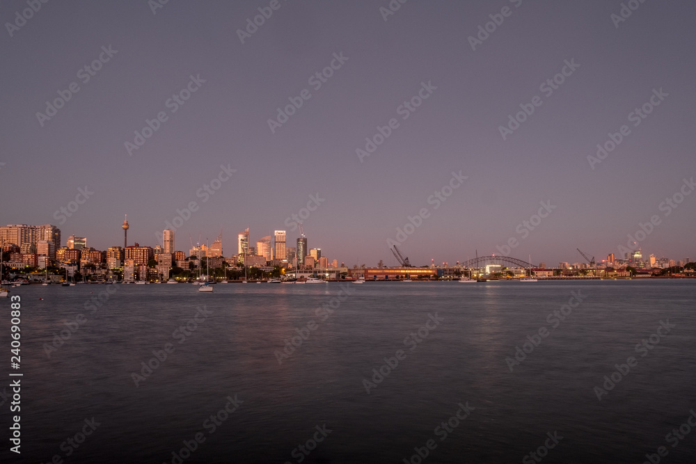 Fototapeta premium cityscape panorama at sunrise