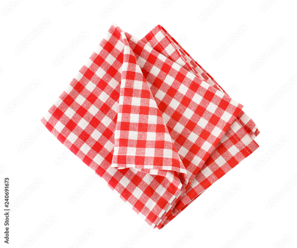 Fabric napkin for table setting on white background Fabric napkin for table setting on white background