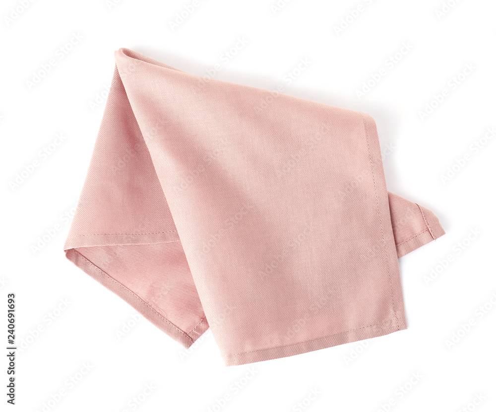 Fabric napkin for table setting on white background Fabric napkin for table setting on white background