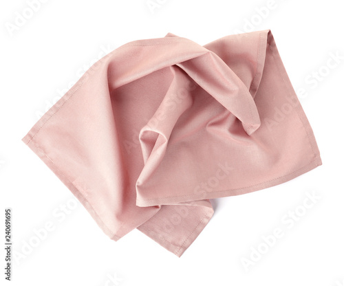Fabric napkin for table setting on white background
