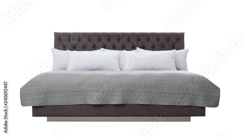 Comfortable bed on white background. Idea for interior design © New Africa
