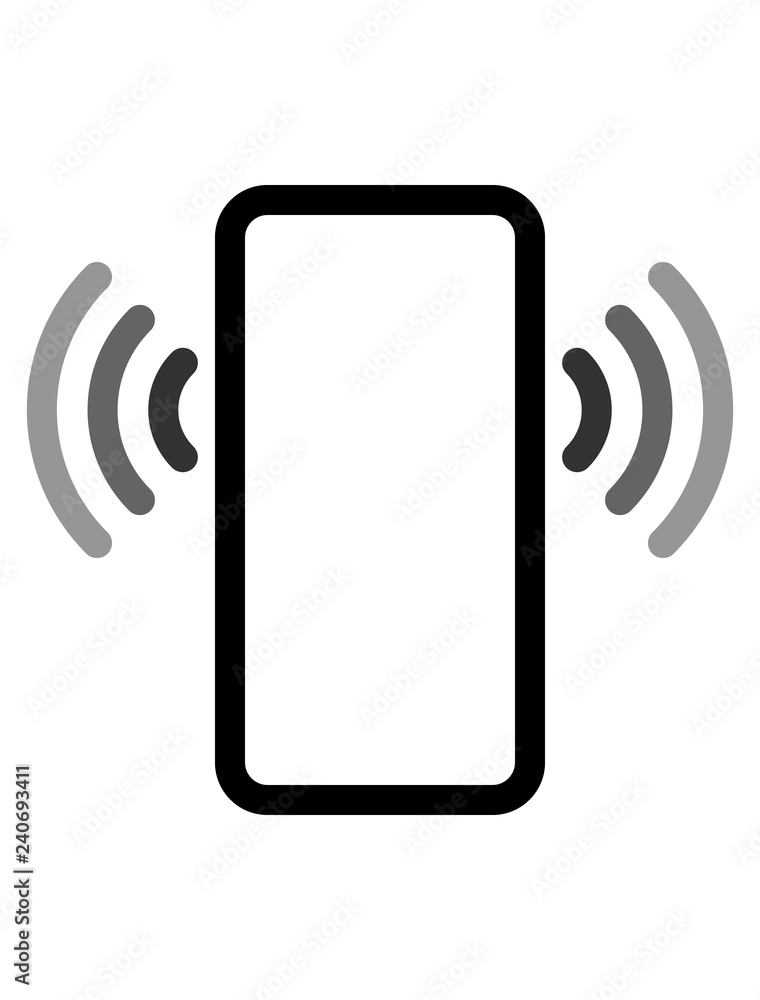 Smartphone with waves symbol icon - black gray simple flat - vector Smartphone with waves symbol icon - black gray simple flat - vector