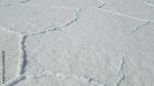The Uyuni Salar in Bolivia. Close up on the hexagon salt flats. Uyuni, Potosi Bolivia.