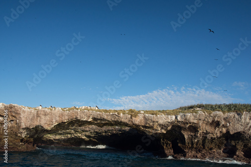 Rock formations on the Islas Marietas in Bucerias Bay, Mexico photo