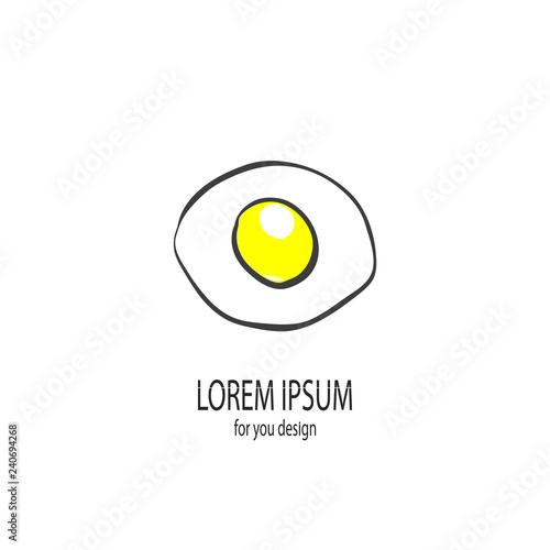 Fried Egg icon . isolated on white background.concept of healthy start to your day protein ration culinary app. flat style trendy modern