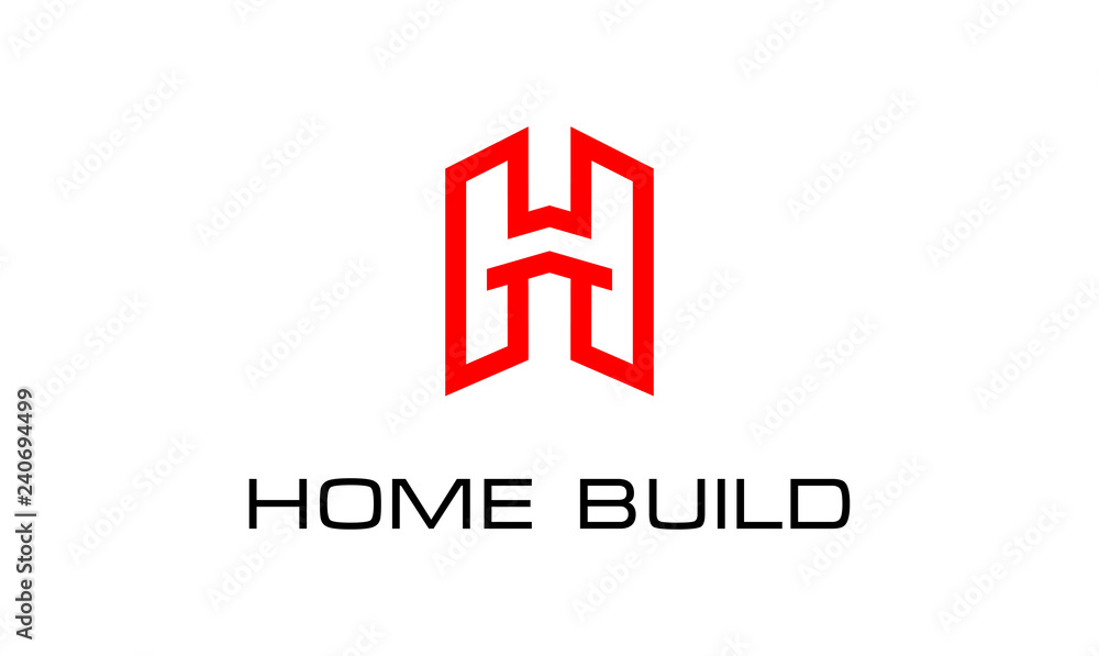 Obraz premium This is initial H logo concept, it can be used as home build properties agency logo