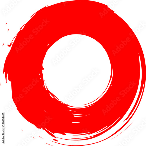 丸　円　赤　筆文字