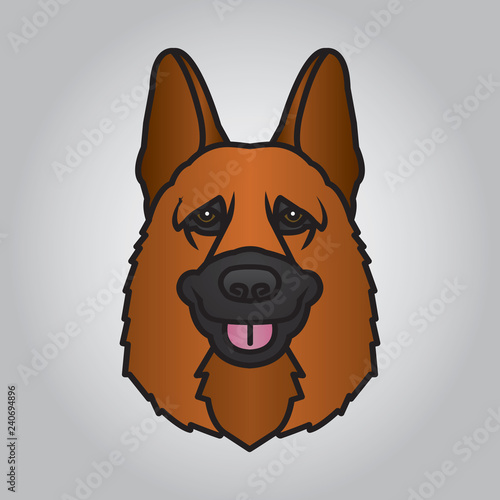 Police Dog Head Illustration and mascot, good for symbol