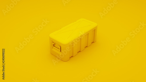 Schilderij op canvas Yellow metal case. 3D render