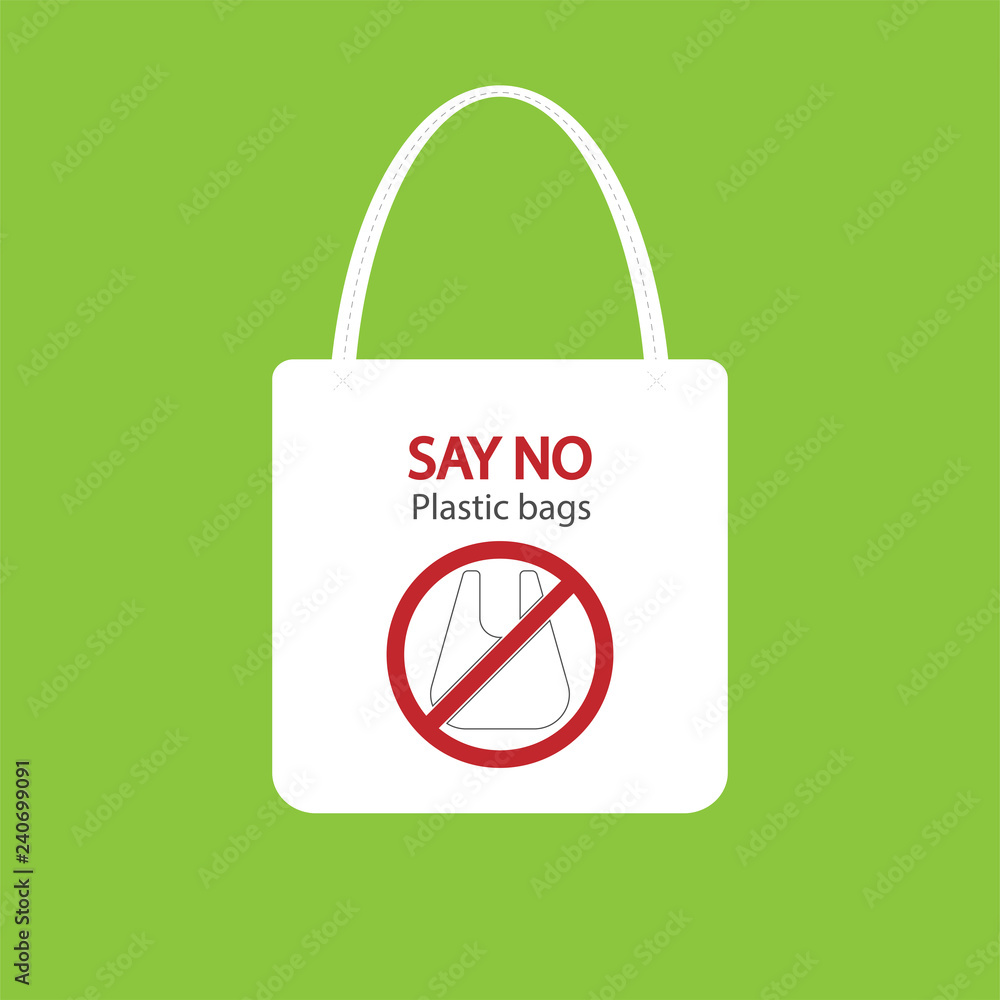 Ecology concept,eco-friendly fabric bag ideas.Vector illustration Ecology concept,eco-friendly fabric bag ideas.Vector illustration