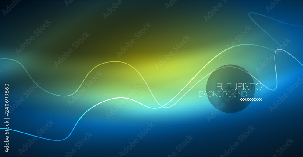 Glowing abstract wave on dark, shiny motion, Christmas and New Year magic space light. Techno abstract background Glowing abstract wave on dark, shiny motion, Christmas and New Year magic space light. Techno abstract background