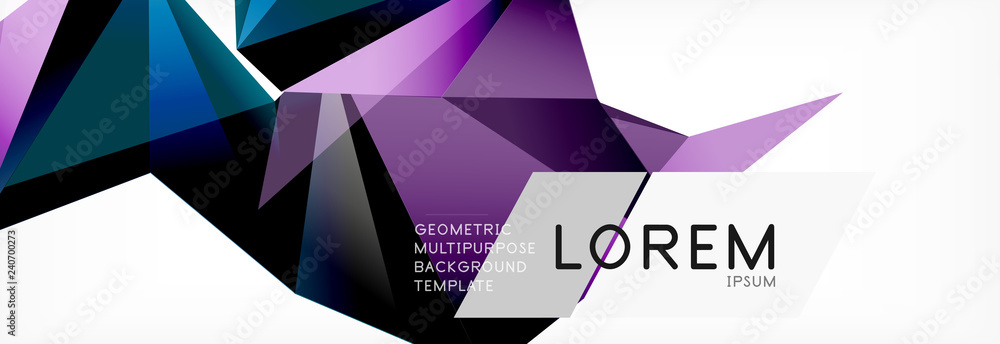 Triangle 3d polygonal art style. Future geometric design. Vector geometry futuristic illustration Triangle 3d polygonal art style. Future geometric design. Vector geometry futuristic illustration