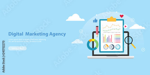 digital marketing agency banner website template for business company profile