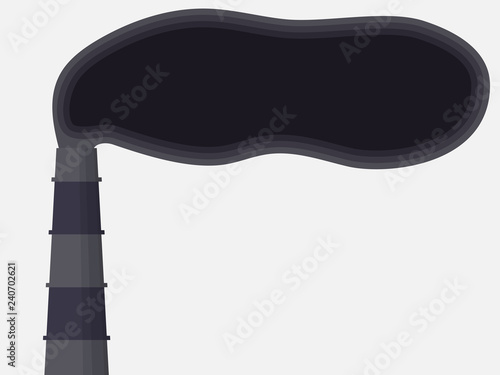 Factory pape. Air pollution. Vector illustration