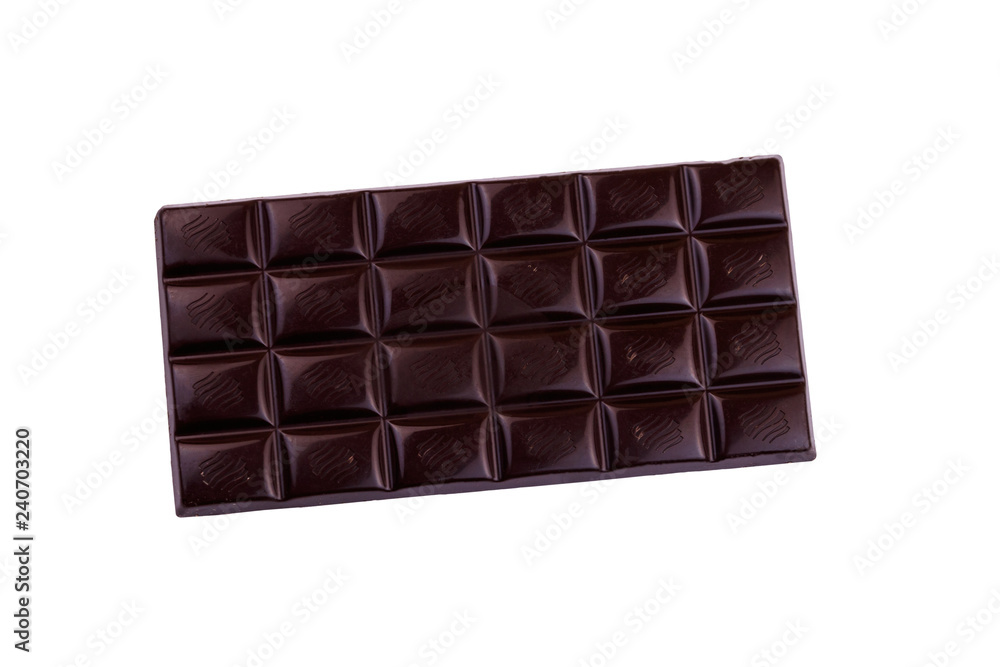 Obraz premium Dark chocolate bar isolated on white background