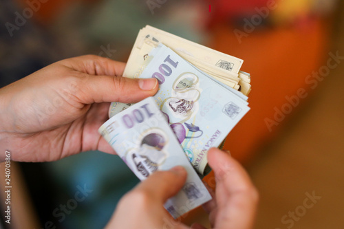 50 and 100 Romanian Lei currency