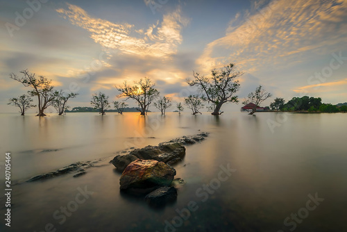 Sunset Moment at batam island indonesia photo