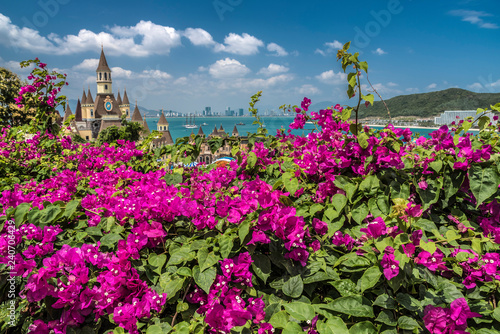 The blossoming island Vinpearl a view of the city Nha Trang.