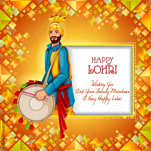 Happy Lohri festival of Punjab India background