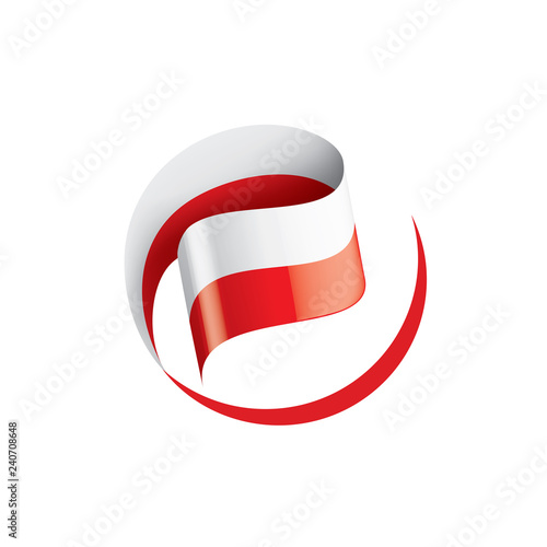 Poland flag, vector illustration on a white background