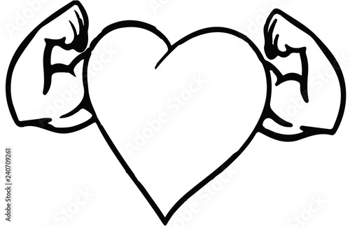 Icon-Strong Heart Muscles Drawing