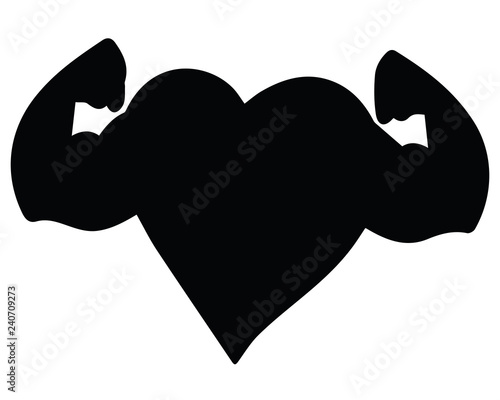 Silhouette-Strong Heart Muscles
