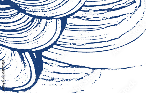 Grunge texture. Distress indigo rough trace. Delig