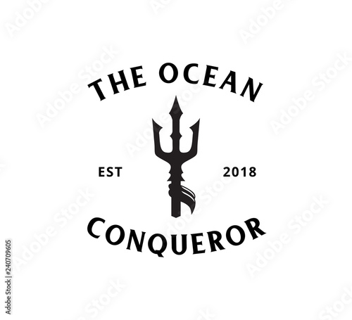 trident ocean king master vector icon logo design