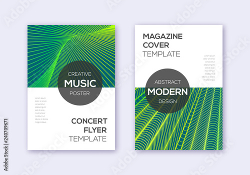 Modern cover design template set. Green abstract l
