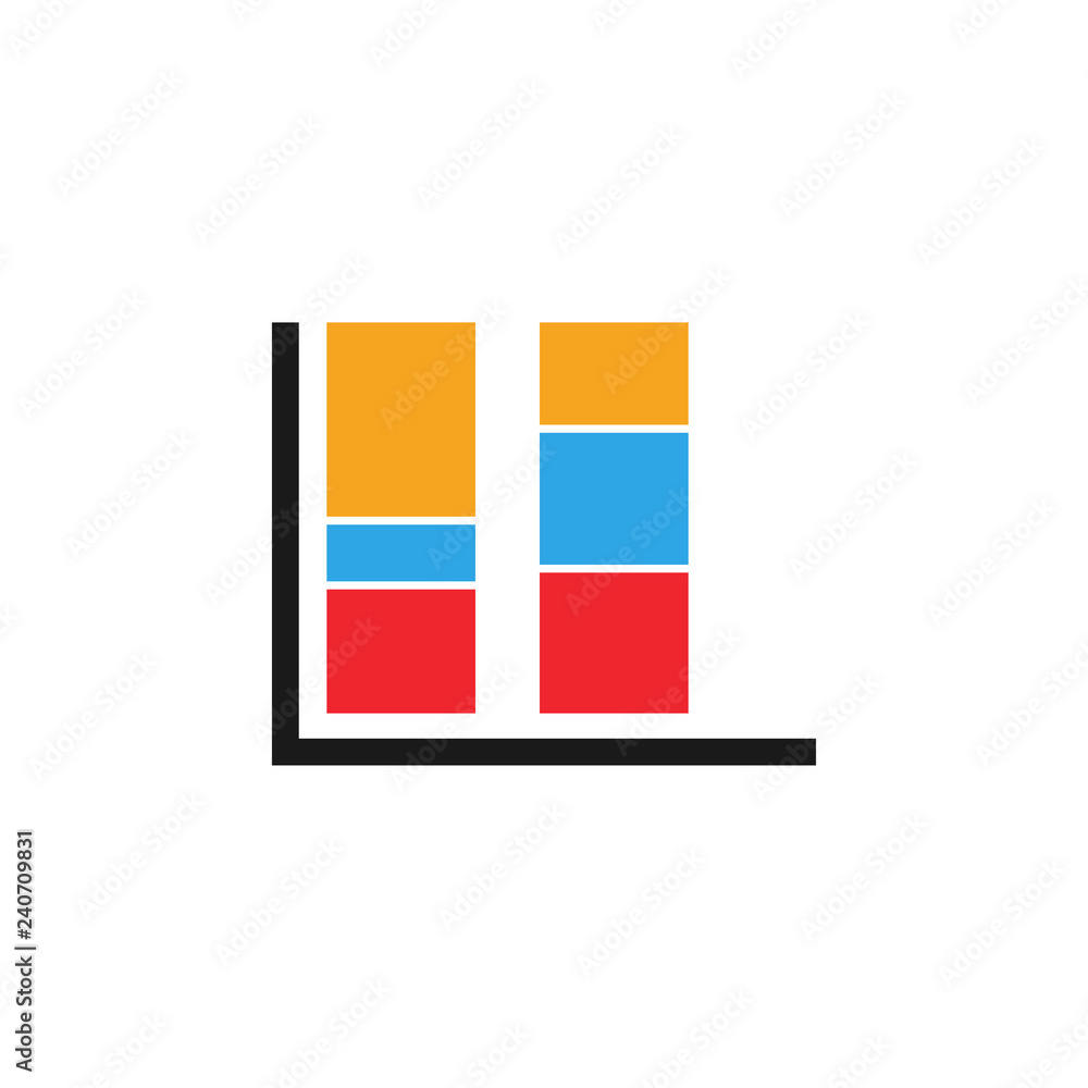Colorful bar chart graphic icon design template Colorful bar chart graphic icon design template
