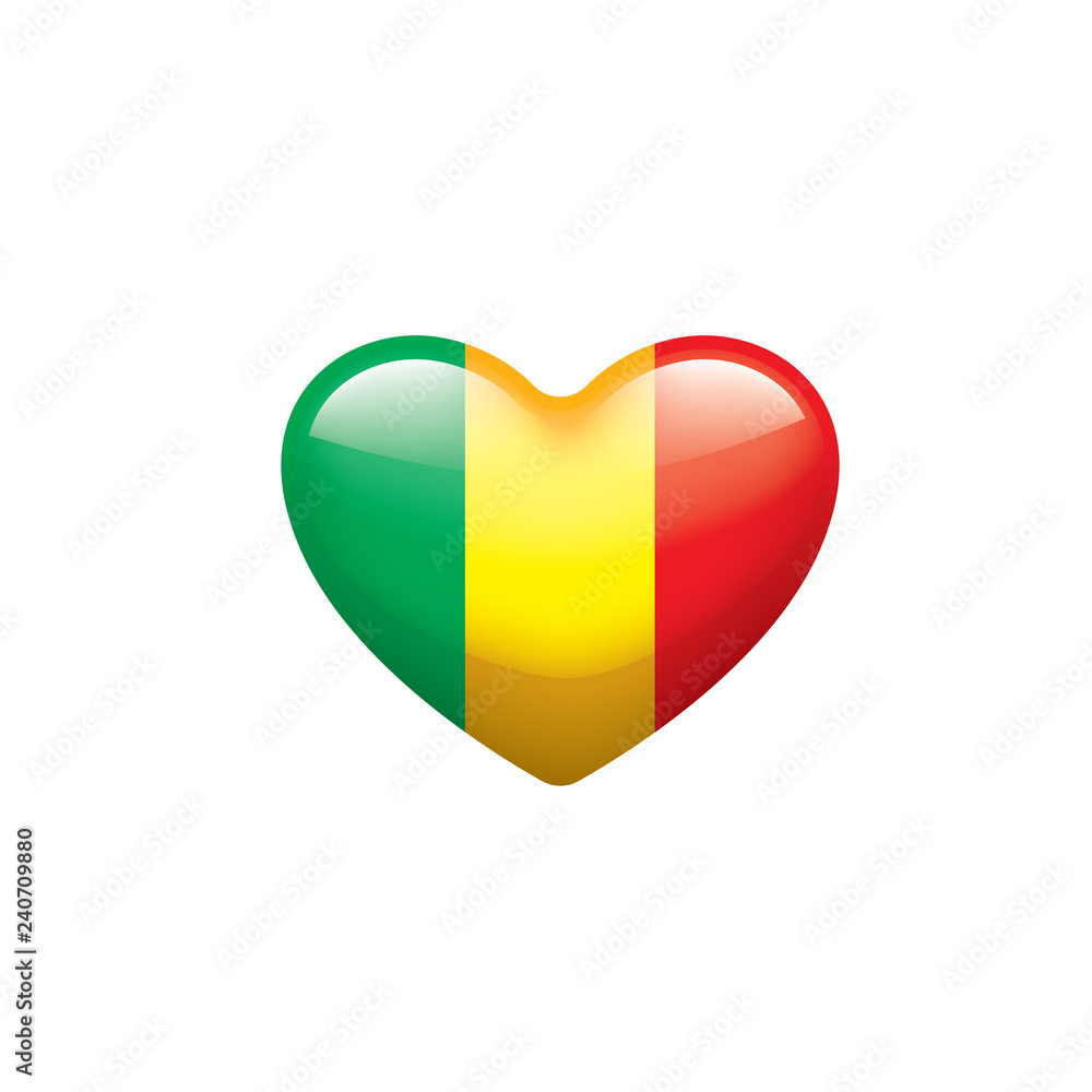 Mali flag, vector illustration on a white background. Mali flag, vector illustration on a white background.