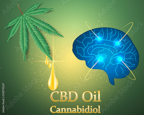 Effects of marijuana,cannabis on the brain.vector